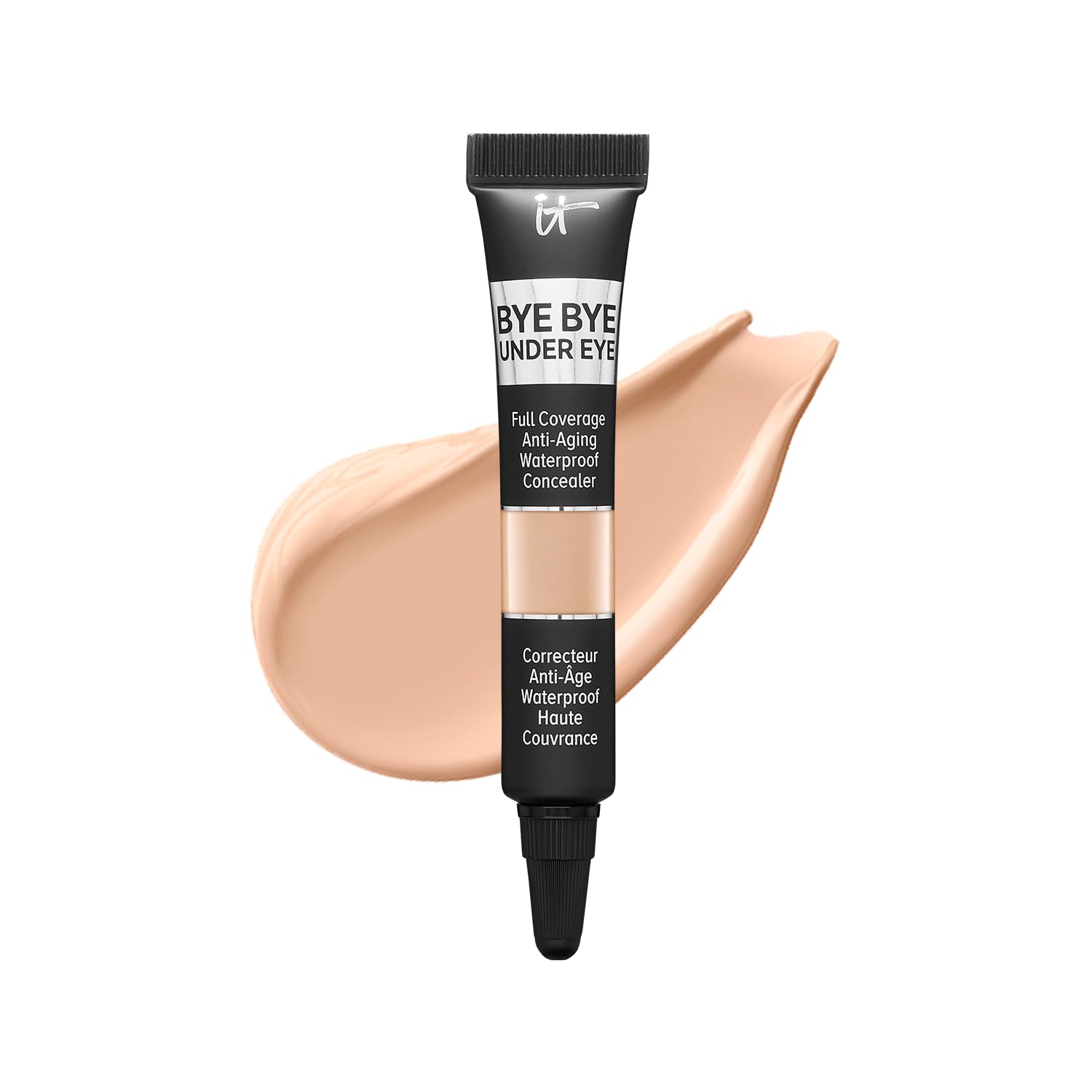 IT Cosmetics Bye Bye Under Eye Concealer Travel - Waterproof Full Coverage Concealer For Dark Circles, Fine Lines, Redness & Discoloration, Formulated with Hyaluronic Acid, Natural Finish – 0.11 fl oz