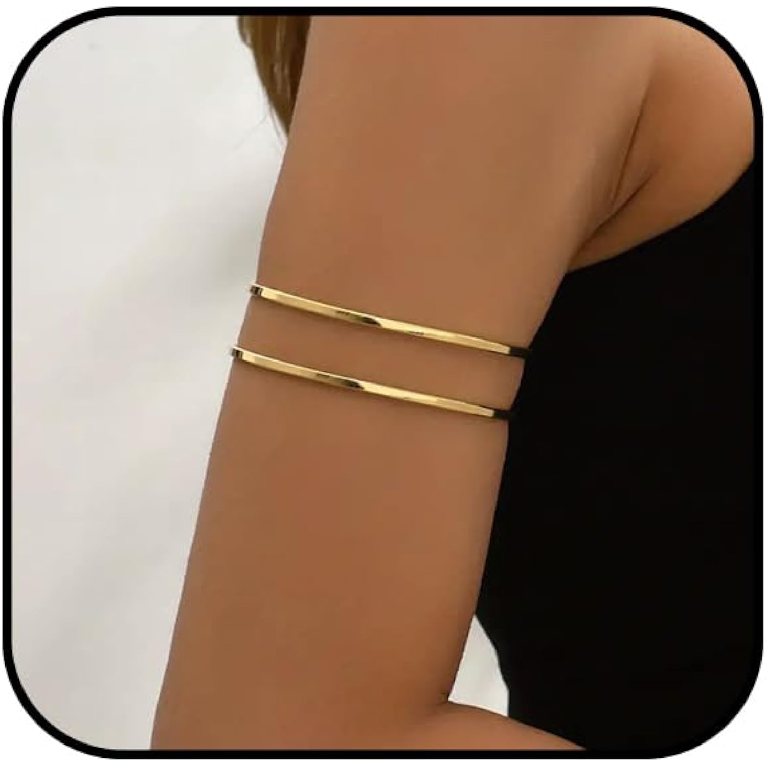 Arm Cuff Bracelet for Women Gold Arm Cuff Upper Arm Layered Cuff Bangle Bracelet Minimalist Armband Stackable Jewelry for Summer Beach