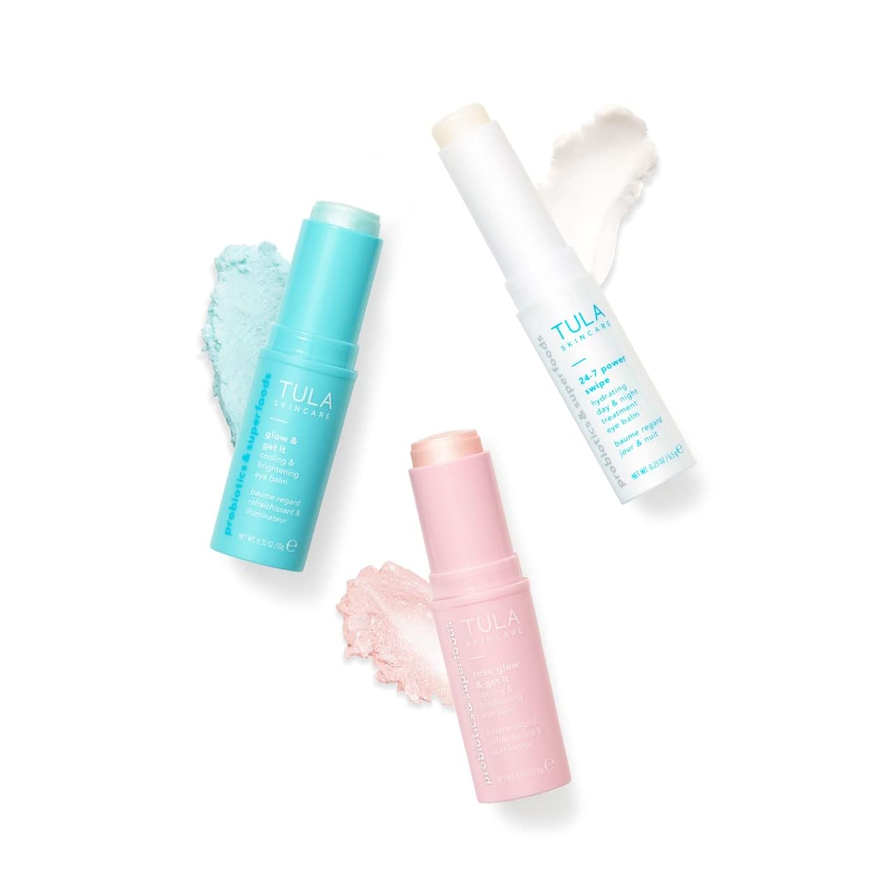 TULA Skin Care Eye Balm Extravaganza - Dark Circle Under Eye Treatment, Instantly Hydrate and Brighten Undereye Area & Leave the Ultimate Glow, 3-Piece Kit