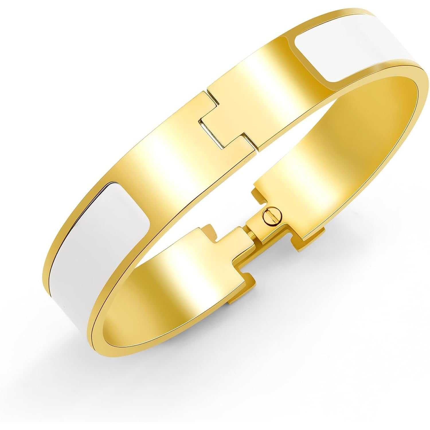 18K Gold Plated Bracelet For Women, Letter Enamel Bangle Bracelet Couple Bracelet, Exclusive Women Gift