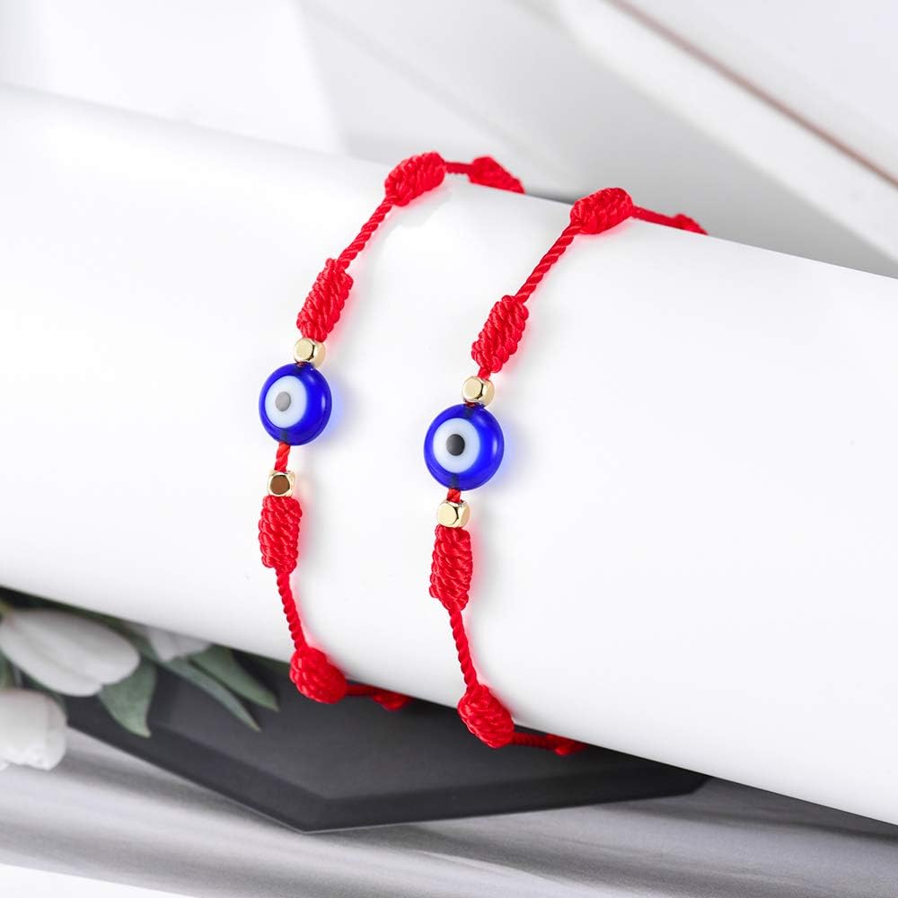 Tarsus (Ver.3) Evil Eye 7 Knot Lucky Bracelets Adjustable Red String Amulet for Women Men