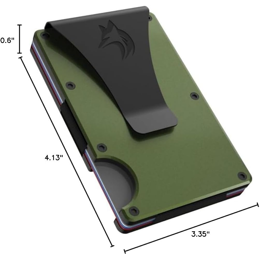 wallets for men, Metal Wallets For Men Minimalist Credit Card Holder - Slim Wallet for Men with RFID Blocking - Front Pocket Wallet with Money Clip (Green)