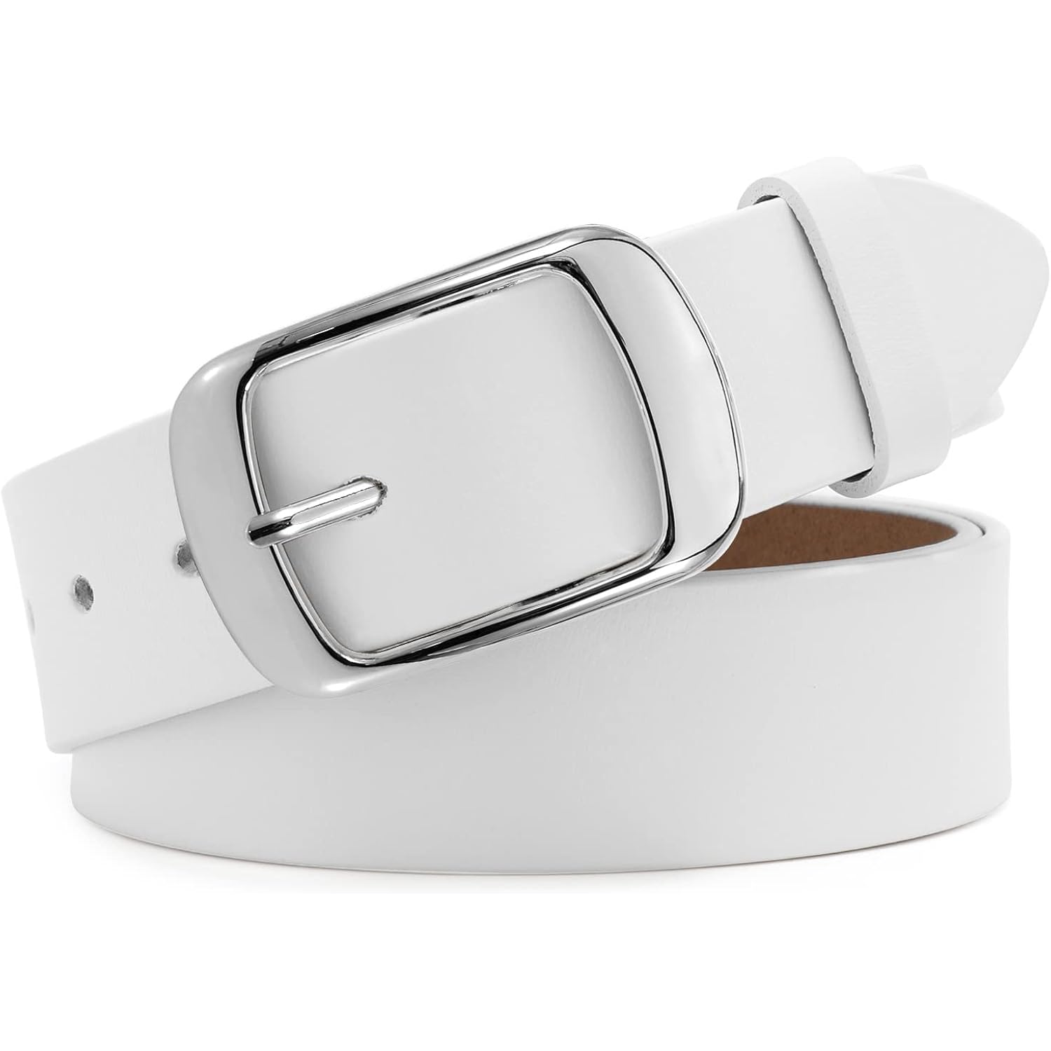 WHIPPY Women Leather Belts for Jeans Pants Fashion Dress Belt for Women with Solid Pin Buckle