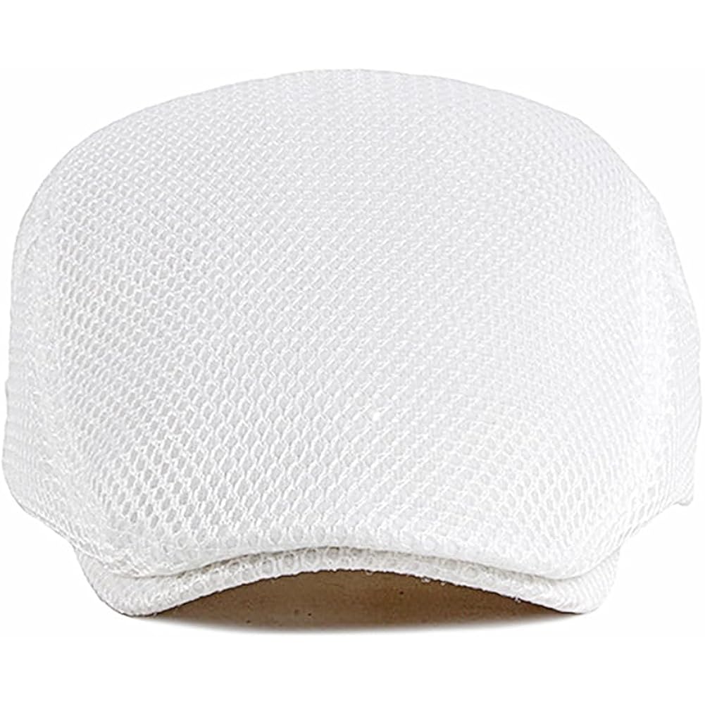 Mens Breathable Mesh Summer Hat Adjustable Newsboy Beret Ivy Cap Cabbie Flat Cap