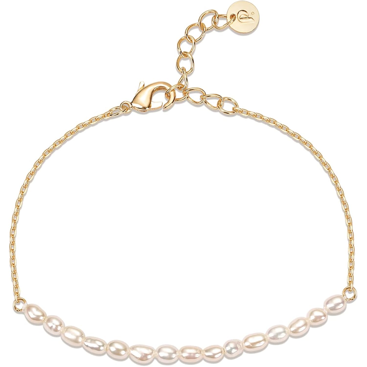 PAVOI 18K Gold Plated Beaded Freshwater Cultured Pearl Bracelet for Women | Dainty Bracelet with Pearl Beads