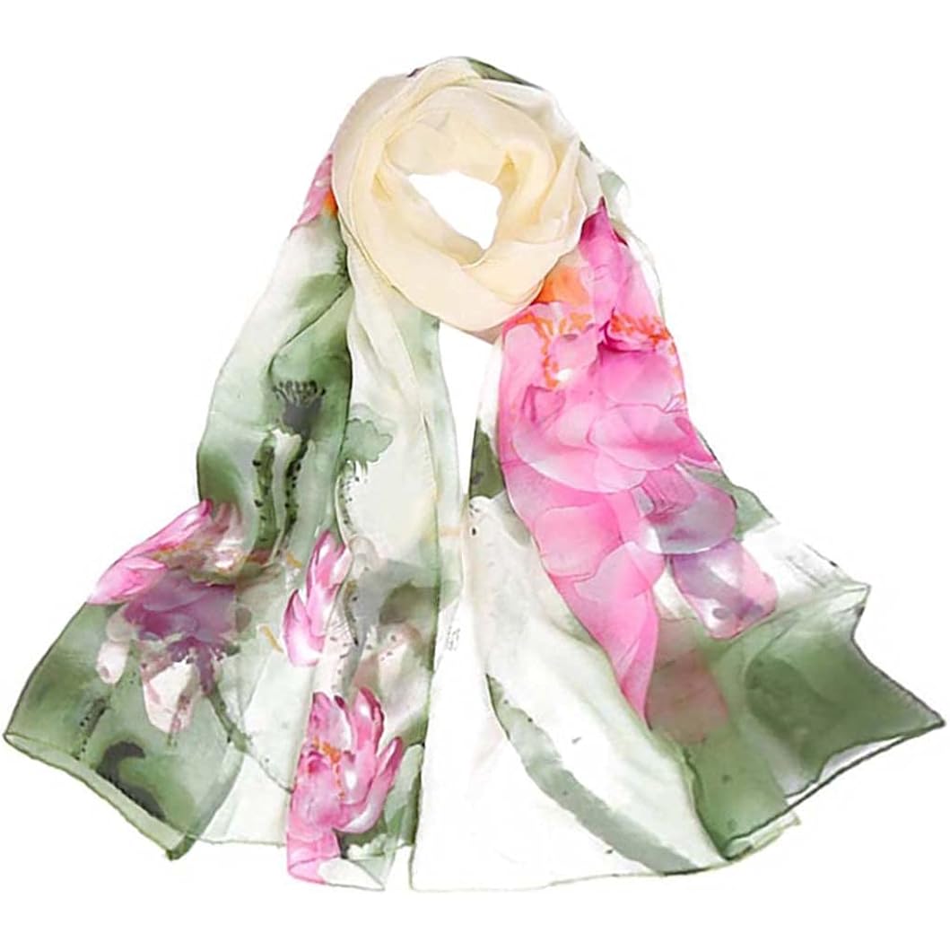 Acotavie Scarfs for Women Lightweight Print Floral Pattern Scarf Fashion Scarves Sunscreen Wraps Shawls
