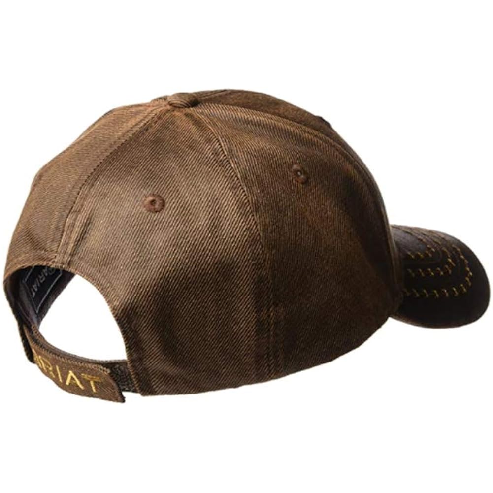 ARIAT Men's Oilskin Corner Logo Cap, Brown, One Size