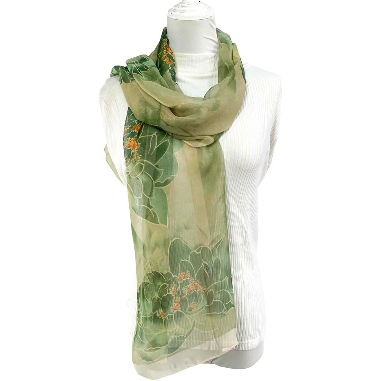 Acotavie Scarfs for Women Lightweight Scarves Fashion Print Floral Pattern Sheer Scarf Shawl Wraps