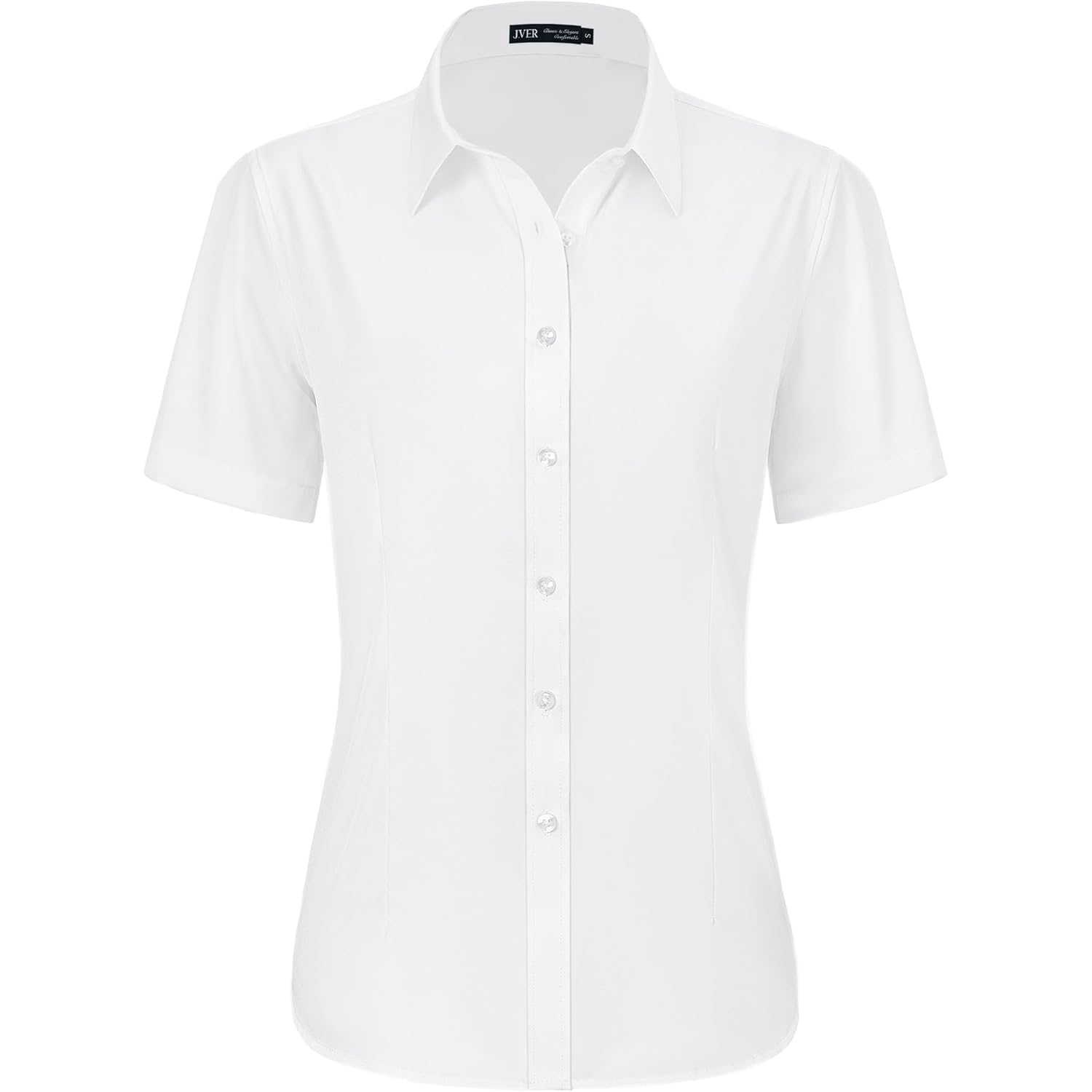 J.VER Womens Button Down Shirts Stretch Wrinkle Free Formal Short Sleeve Dress Shirt Summer Work Blouses Business Casual Tops