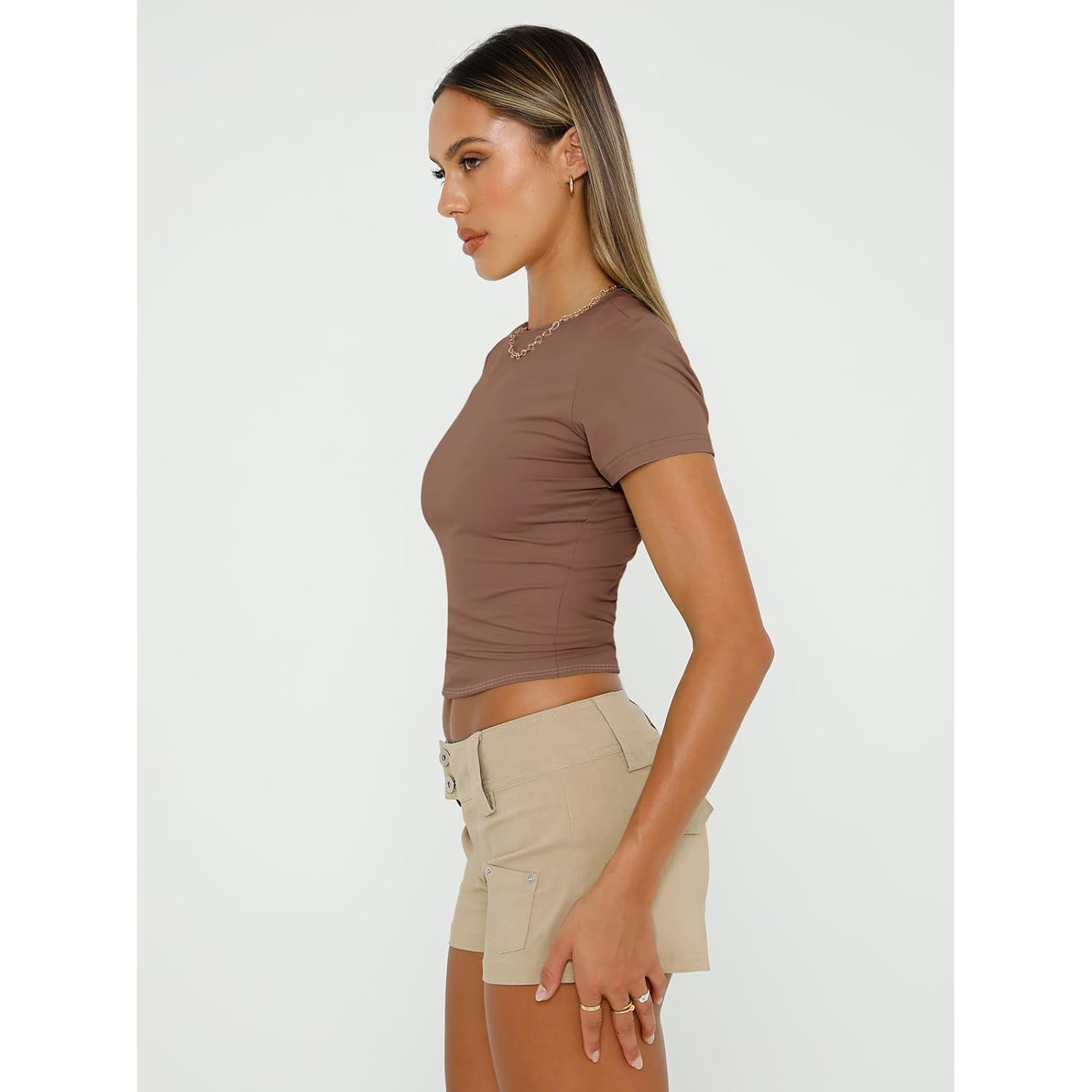AUTOMET Womens 3 Piece Short Sleeve Shirts Basic Going Out Slim Fitted Crop Tops 2025 Summer Y2k Clothes