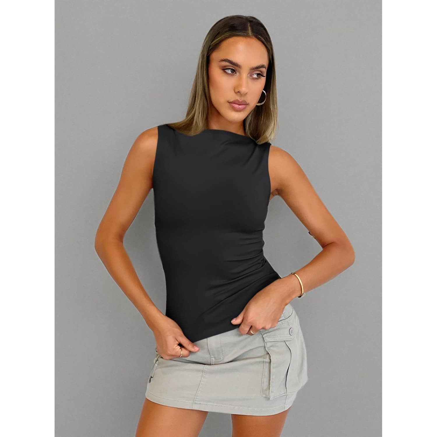 Trendy Queen Women Going Out Summer Tank Tops Spring Casual Basic Cute 2025 Sleeveless Shirt Vacation Fashion Outfit Clothes