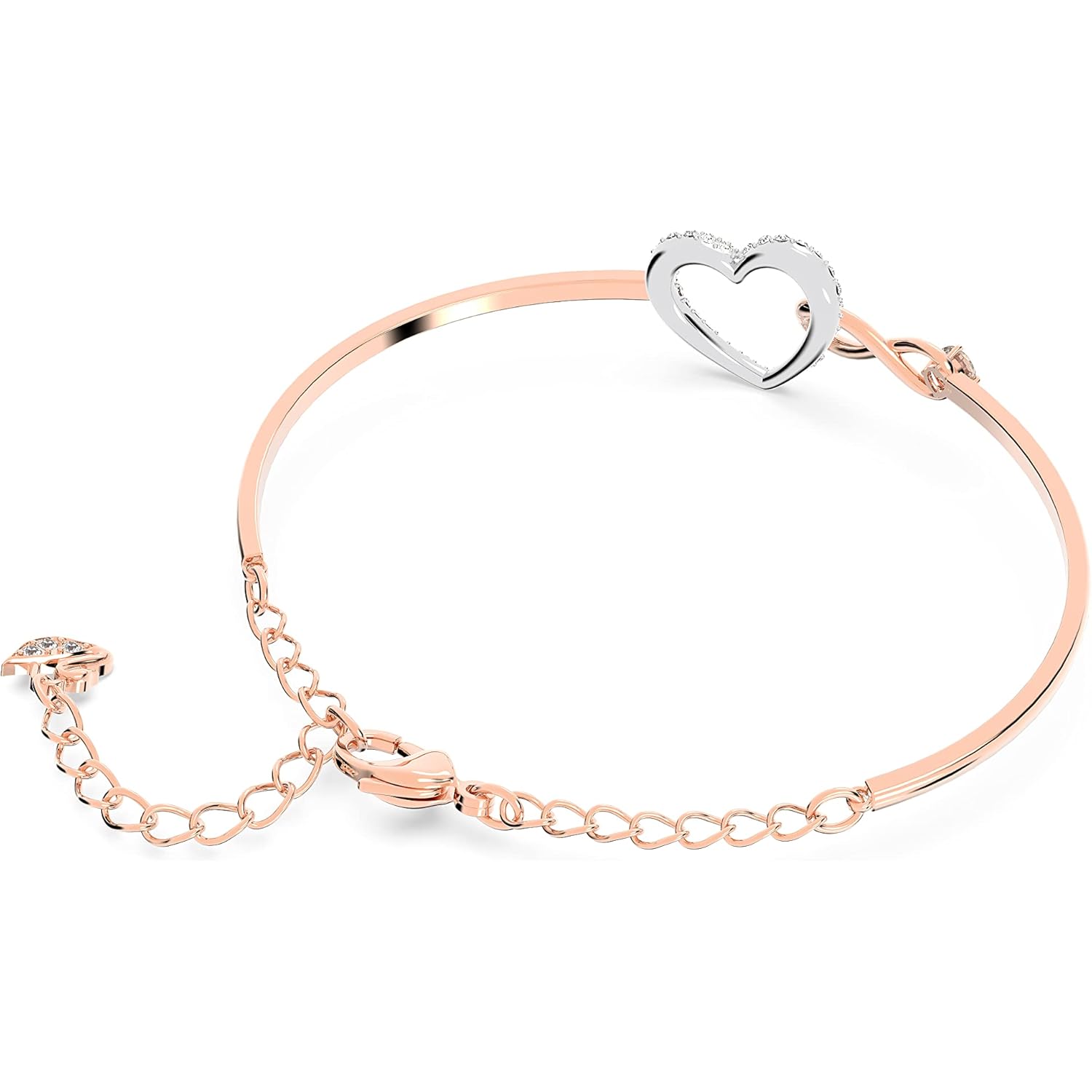 Swarovski Infinity Heart Jewelry Collection, Necklaces and Bracelets, Rose Gold & Rhodium Tone Finish, Clear Crystals