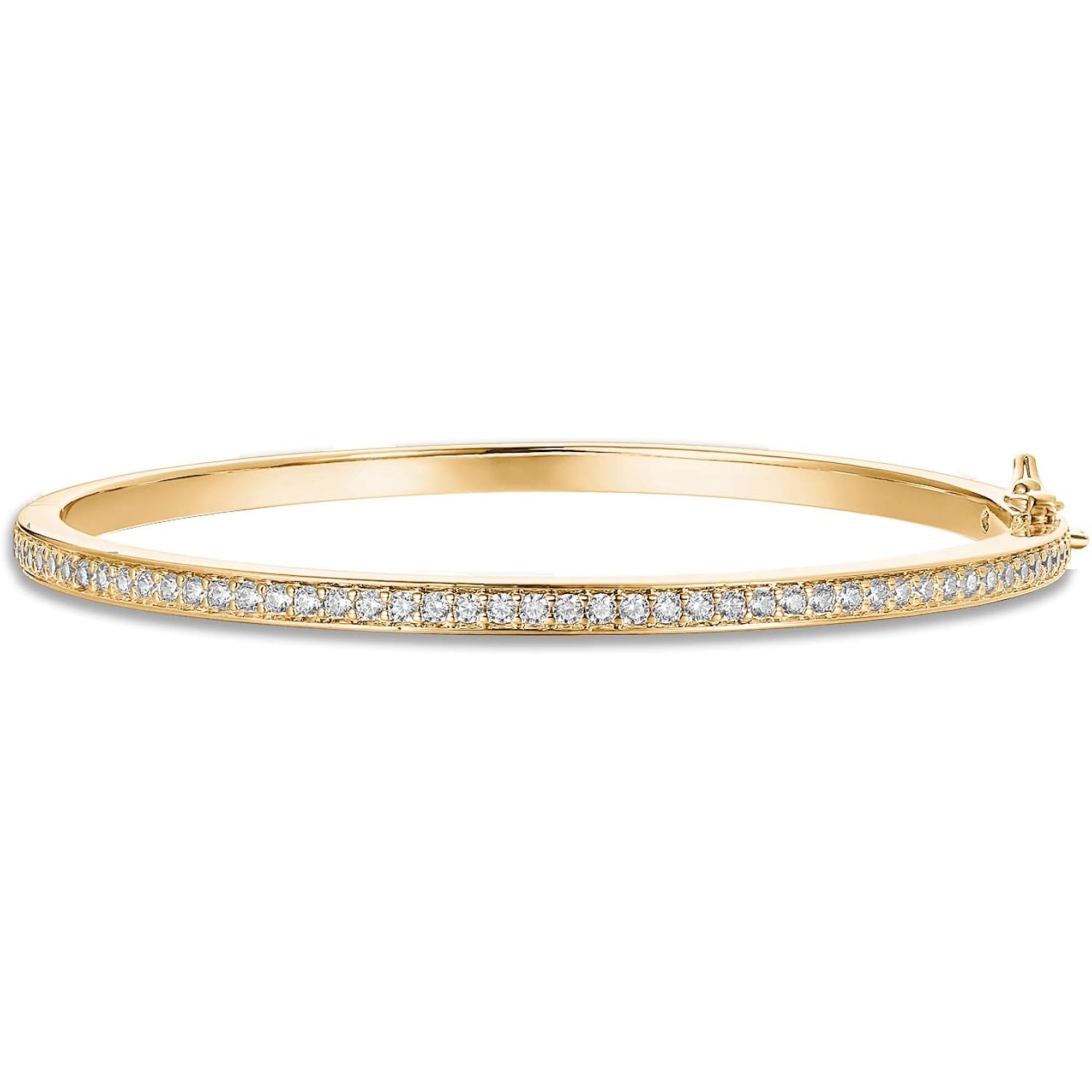 PAVOI 14K Gold Plated Cubic Zirconia Bangle Tennis Bracelets for Women | Classic Love Cuff Bangle Bracelets