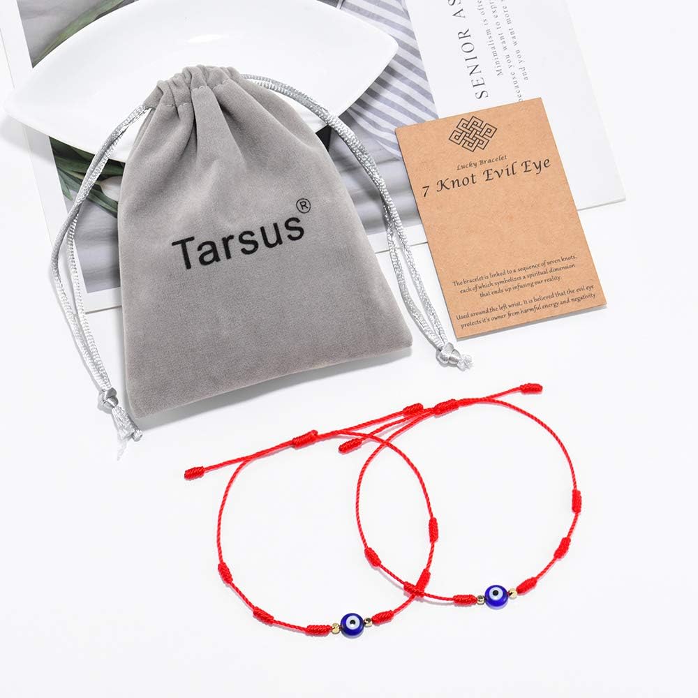 Tarsus (Ver.3) Evil Eye 7 Knot Lucky Bracelets Adjustable Red String Amulet for Women Men
