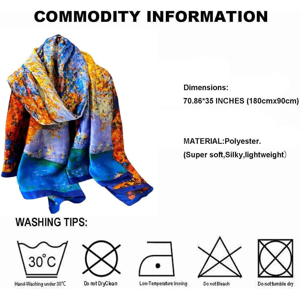 Acotavie Scarfs for Women Dressy Fashion Scarves Long Floral Pattern Scarf Lightweight Sunscreen Shawls