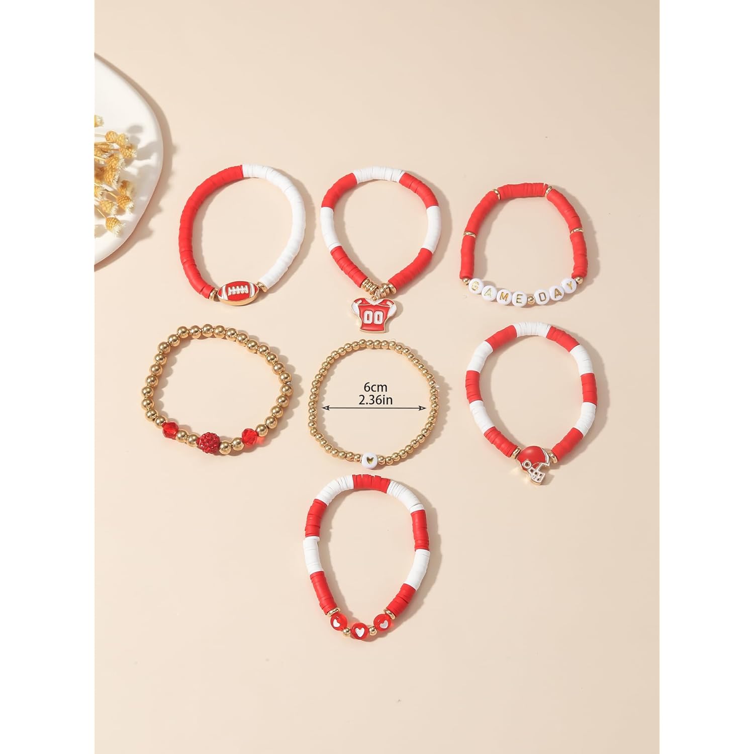 Artlunar Game Day Football Charm Bracelet: Stackable Sports Jewelry for Moms & Dads - Perfect for Football Fans