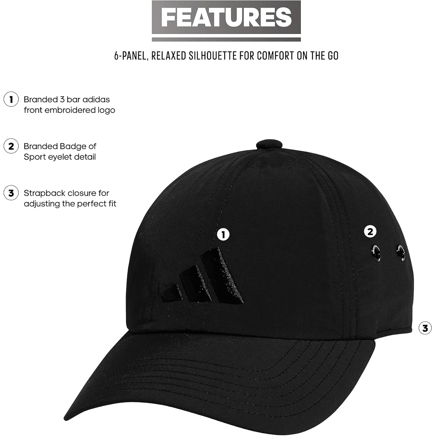 adidas Women's Influencer 3 Relaxed Strapback Adjustable Fit Hat