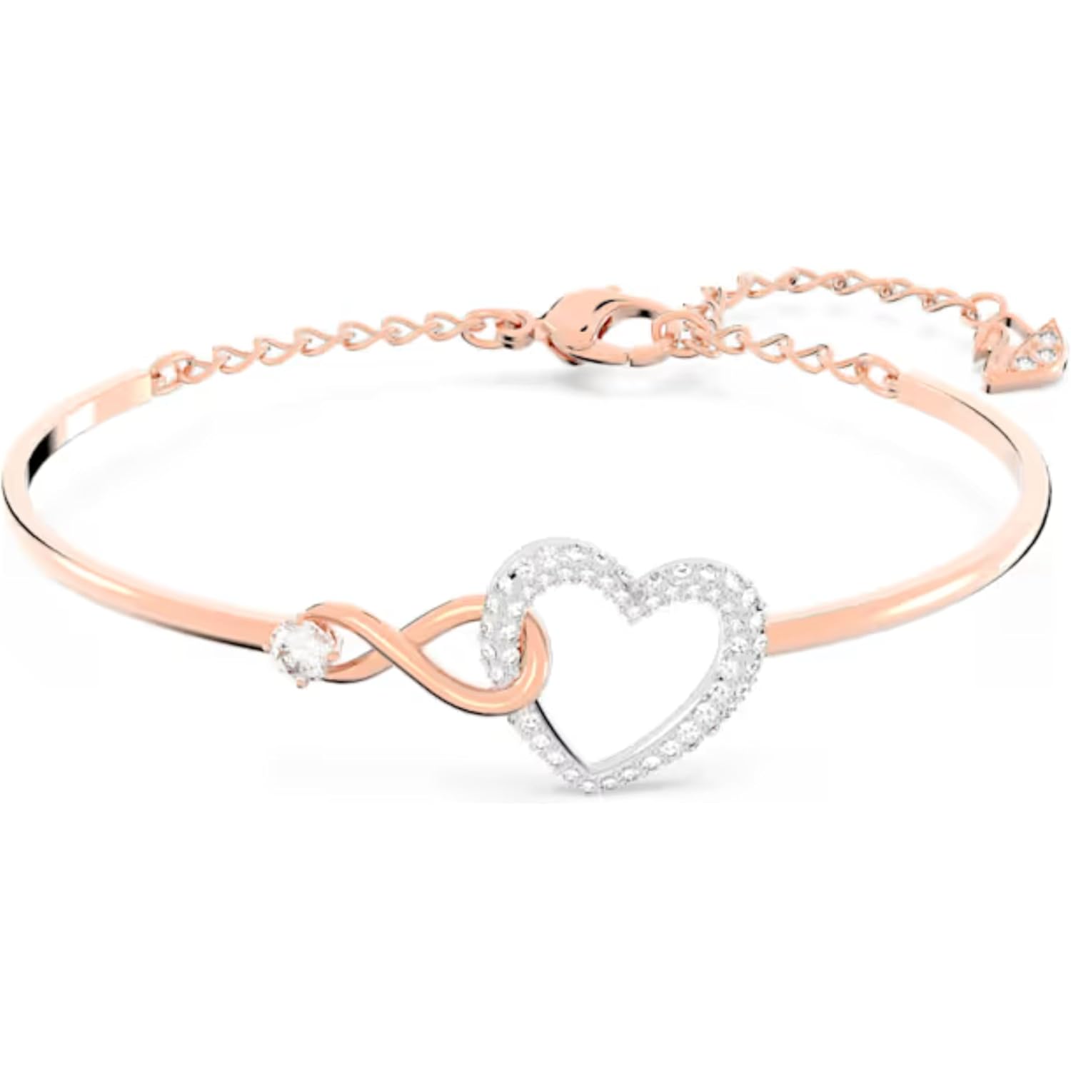 Swarovski Infinity Heart Jewelry Collection, Necklaces and Bracelets, Rose Gold & Rhodium Tone Finish, Clear Crystals