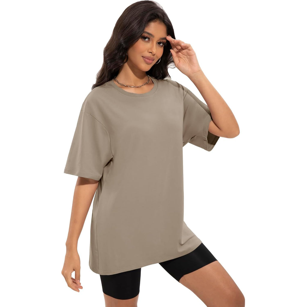 3/4 Pack Oversized Tshirts for Women, Loose Fit Crew Neck Summer Baggy Tops Workout Tees Plus Size T Shirts