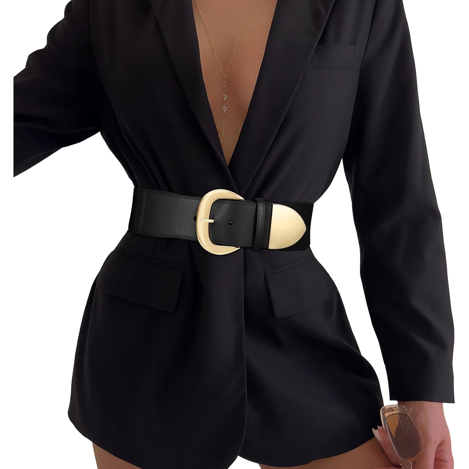 Women Wide Elastic Waist Belt for Dresses Fashion Thick Stretchy Belt for Trendy