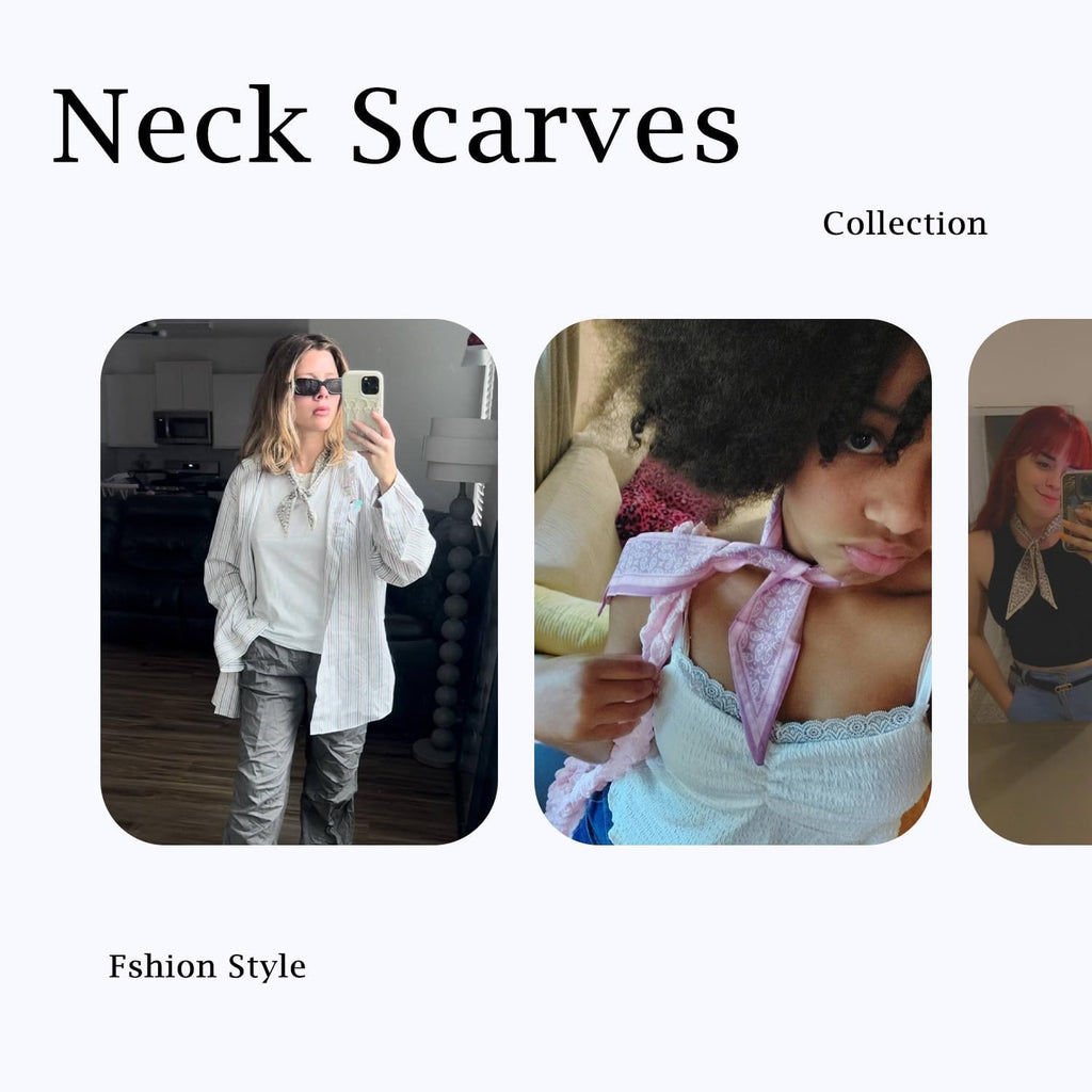 4Pcs Fashion Scarves for Women, Multifunctional Boho Scarves Headbands Satin Scarf for Bag Hair Accessories