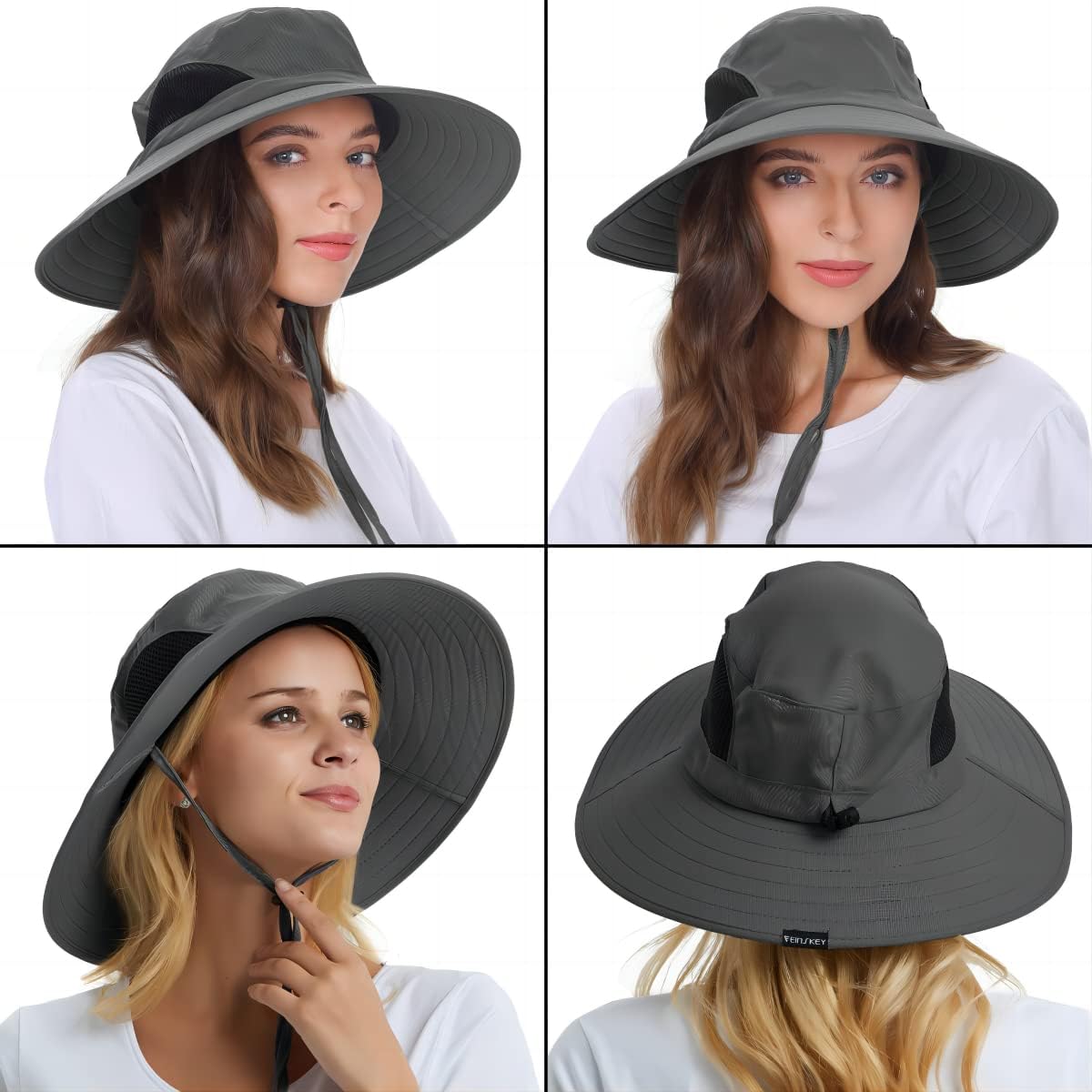 EINSKEY Wide Brim Sun Hat, UPF 50+ UV Protection Waterproof Packable Bucket Hat for Men & Women, Fishing Hiking Beach Garden