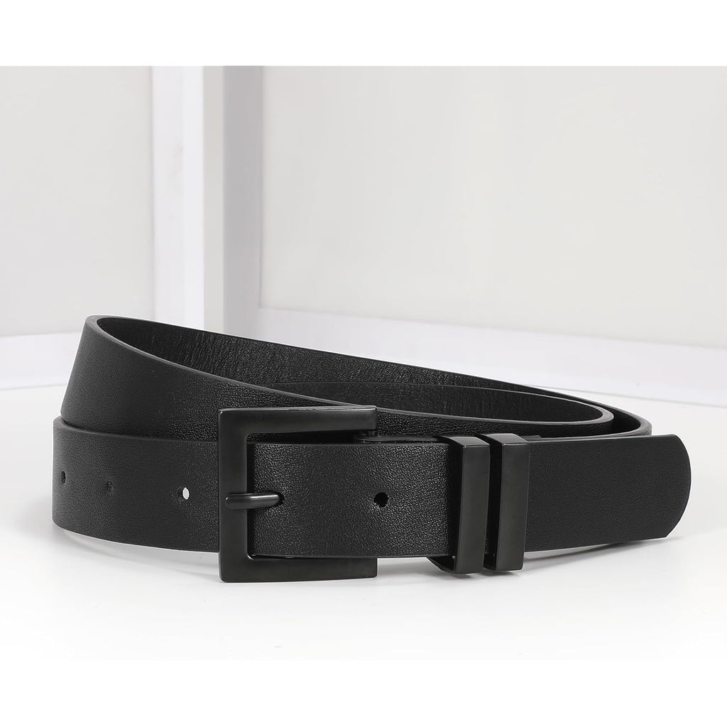 Women's Leather Belt for Jeans Pants Dresses Fashion Ladies Belt Square Gold/Silver Buckle Waist Belt for Women