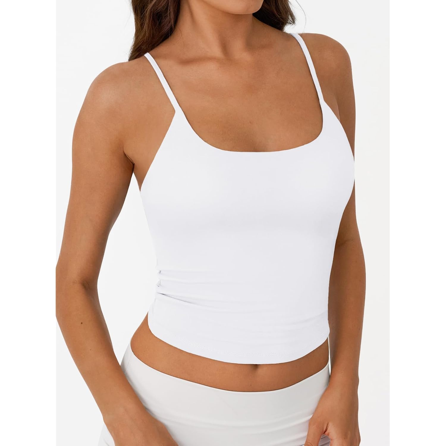 Trendy Queen Womens Spaghetti Strap Tank Top Summer Double Lined Workout Camisole Going Out Cute Tops Y2k Teen Girl Basic