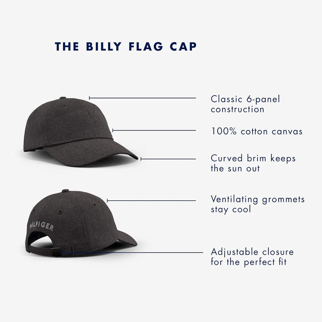 Tommy Hilfiger Men's Cotton Billy Adjustable Flap Baseball Cap