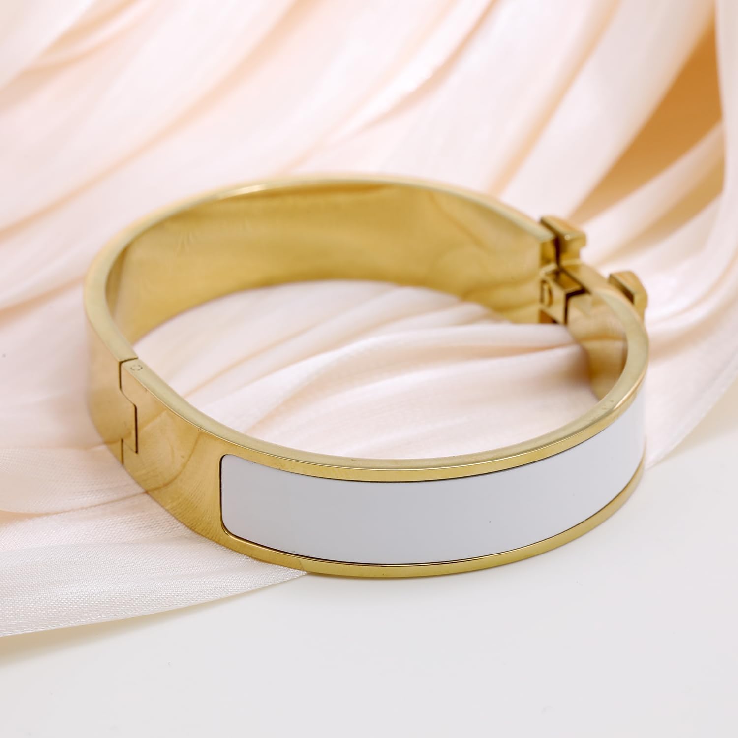 18K Gold Plated Bracelet For Women, Letter Enamel Bangle Bracelet Couple Bracelet, Exclusive Women Gift