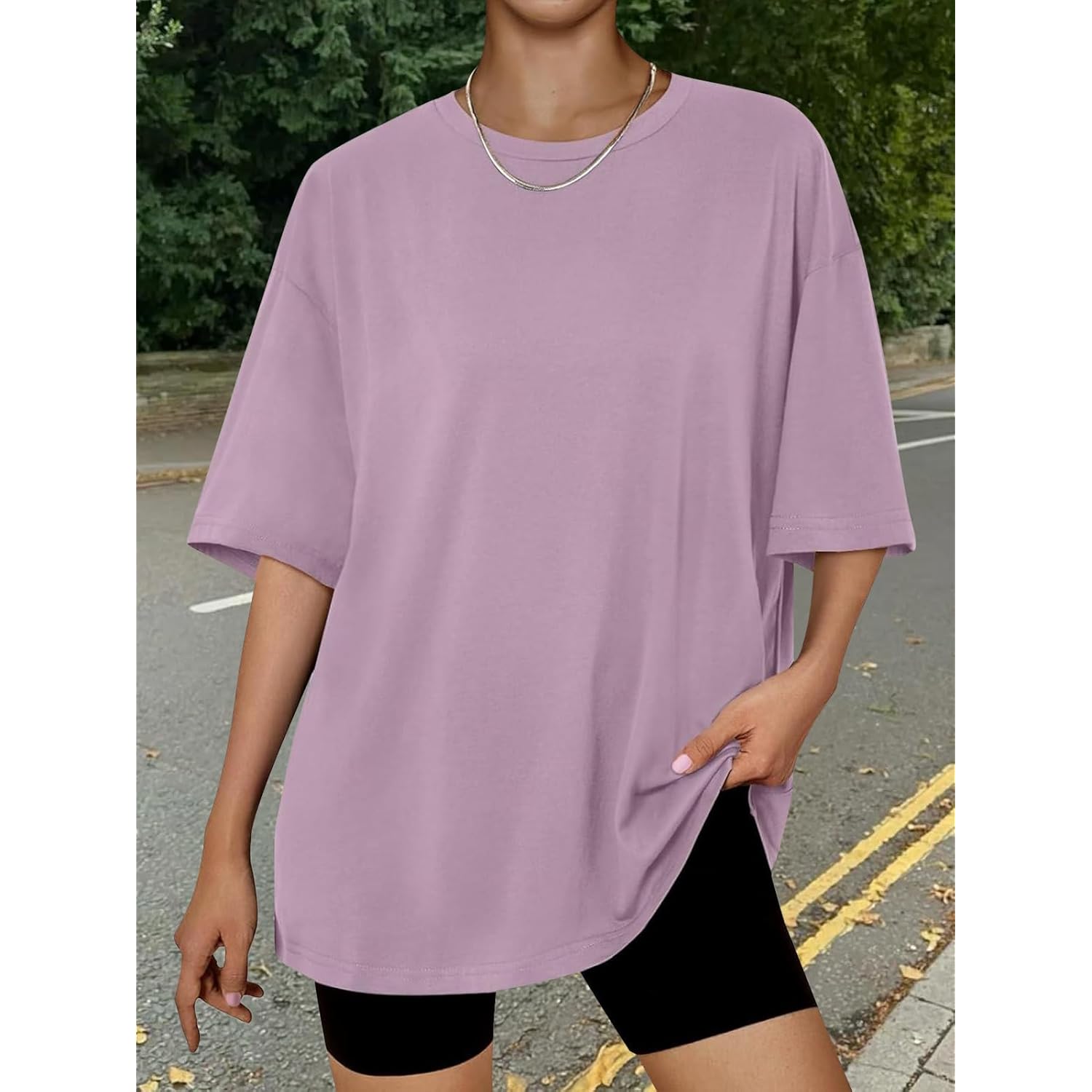 Trendy Queen Womens Oversized Summer T Shirts Fashion Workout Plus Size Tops Short Sleeve Beach Vacation Gym Clothes 2025