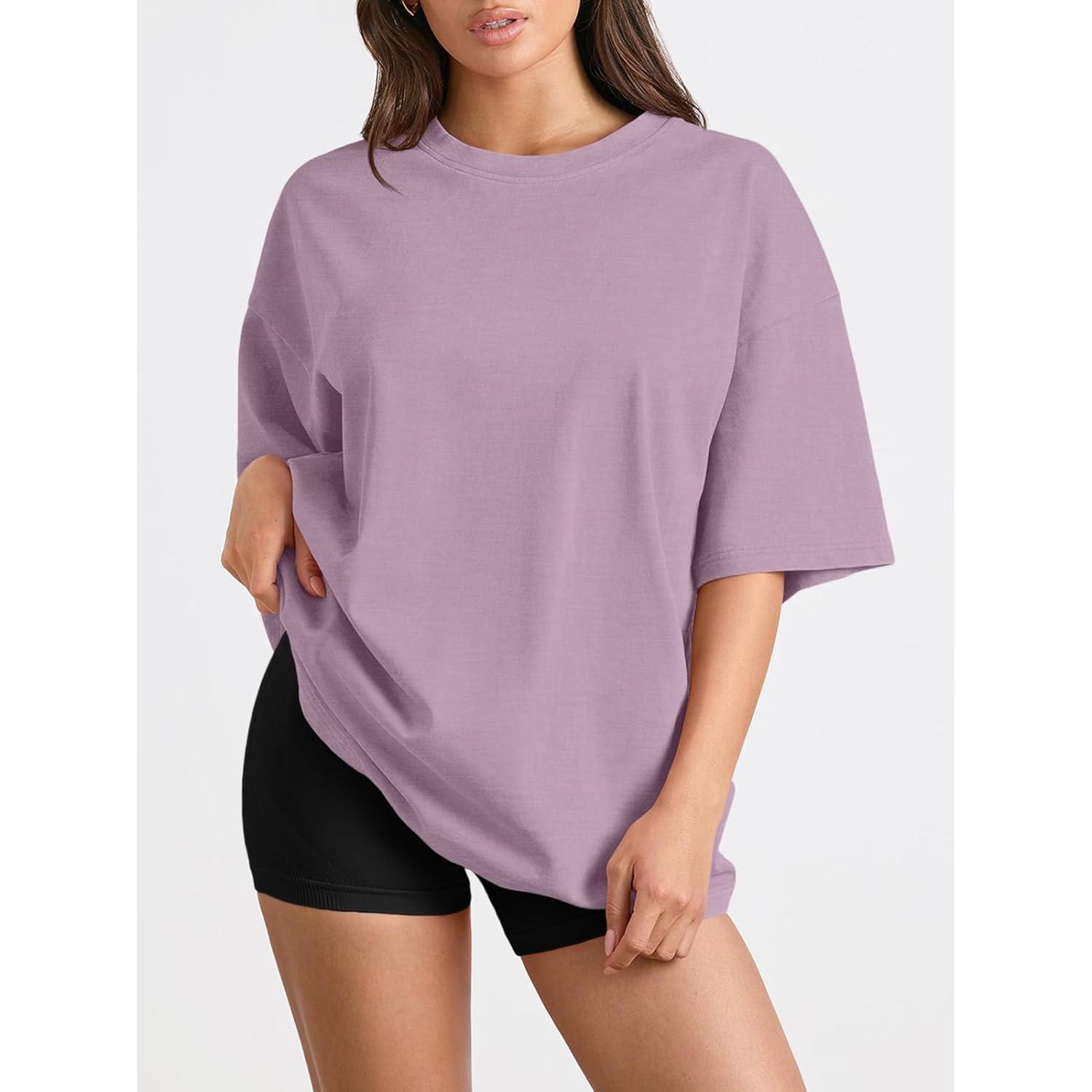 Trendy Queen Womens Oversized Summer T Shirts Fashion Workout Plus Size Tops Short Sleeve Beach Vacation Gym Clothes 2025