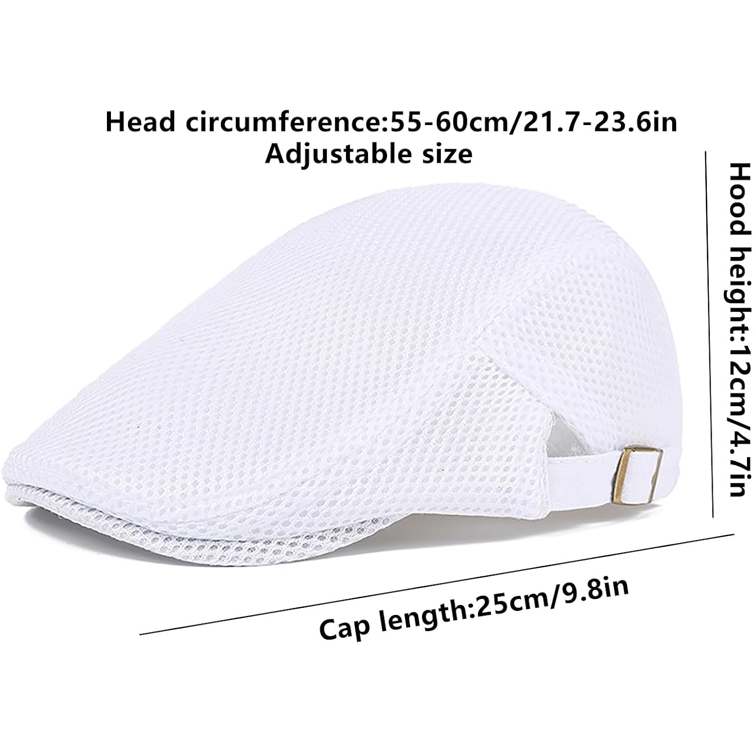 Mens Breathable Mesh Summer Hat Adjustable Newsboy Beret Ivy Cap Cabbie Flat Cap