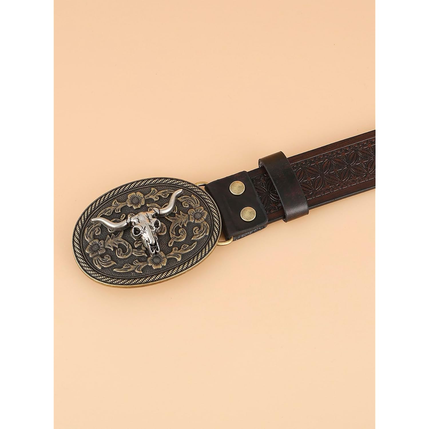 Verdusa Women's Vintage Western Leather Buckle Belt