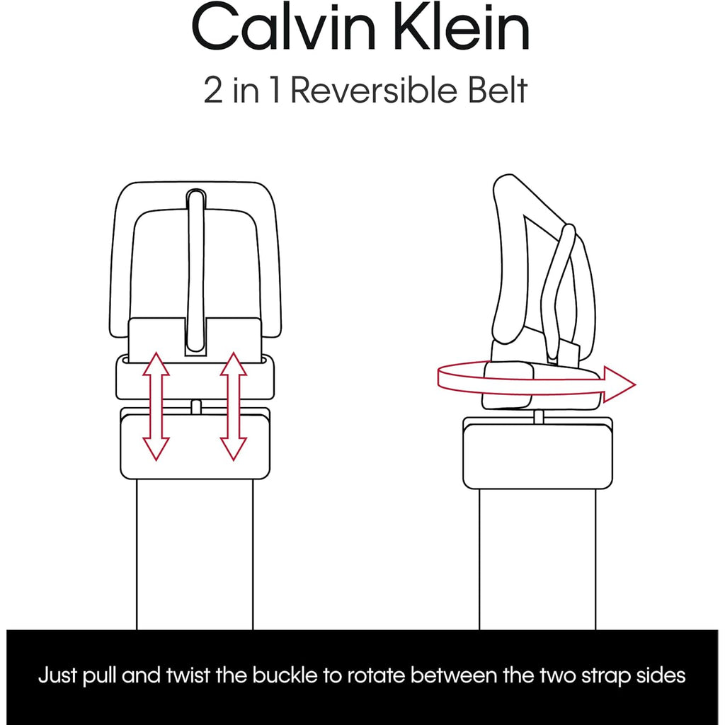Calvin Klein Women's Two-in-One Reversible Dress Casual Belts for Jeans, Trousers and Dresses