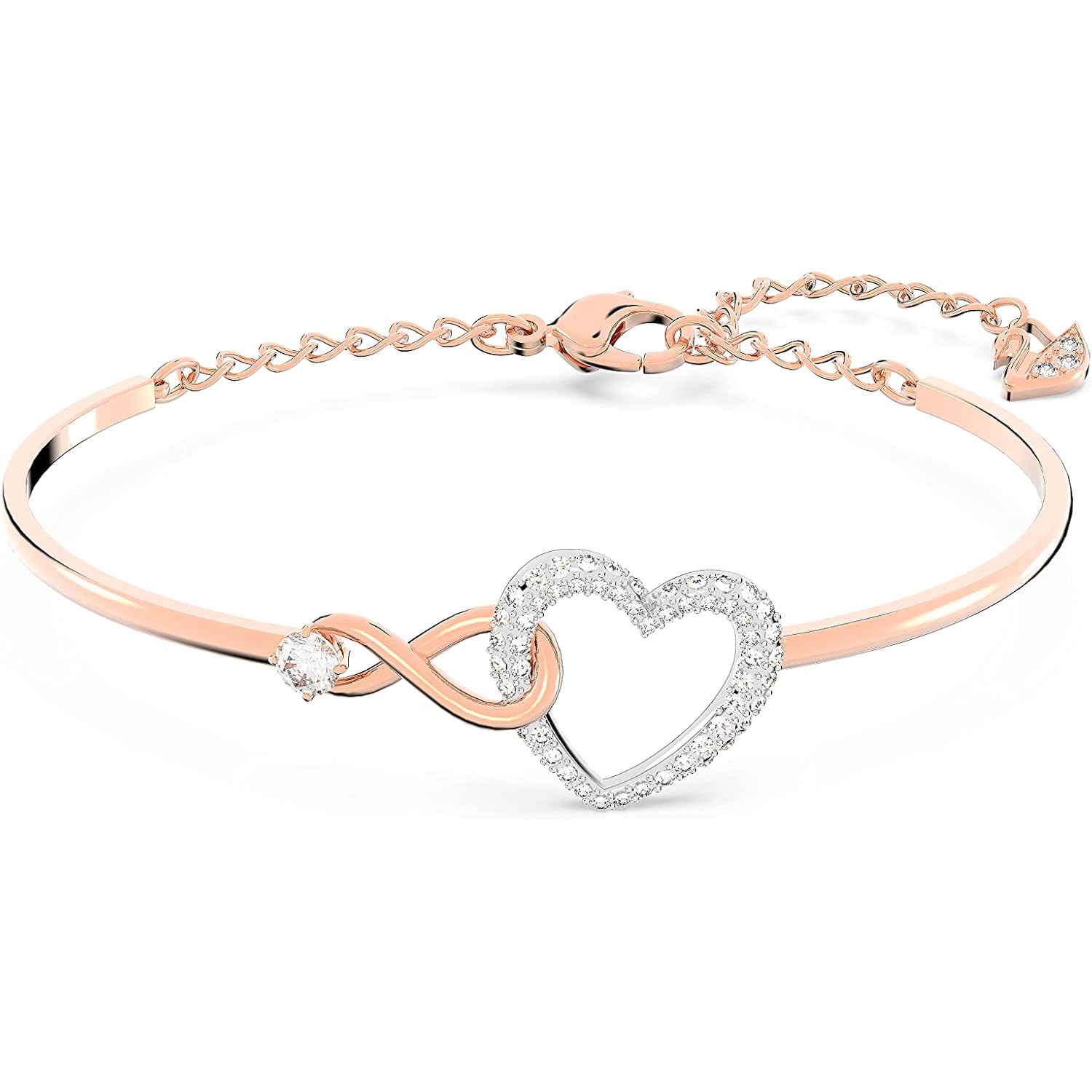 Swarovski Infinity Heart Jewelry Collection, Necklaces and Bracelets, Rose Gold & Rhodium Tone Finish, Clear Crystals