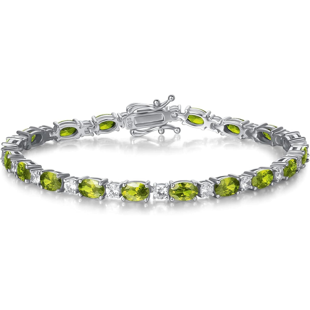 FANCIME Birthstone Bracelets Sterling Silver Tennis Bracelets Charm Fine Jewelry Birthday Gifts for Women 7"