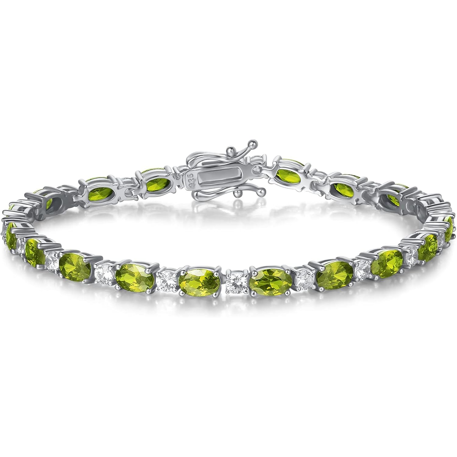 FANCIME Birthstone Bracelets Sterling Silver Tennis Bracelets Charm Fine Jewelry Birthday Gifts for Women 7"