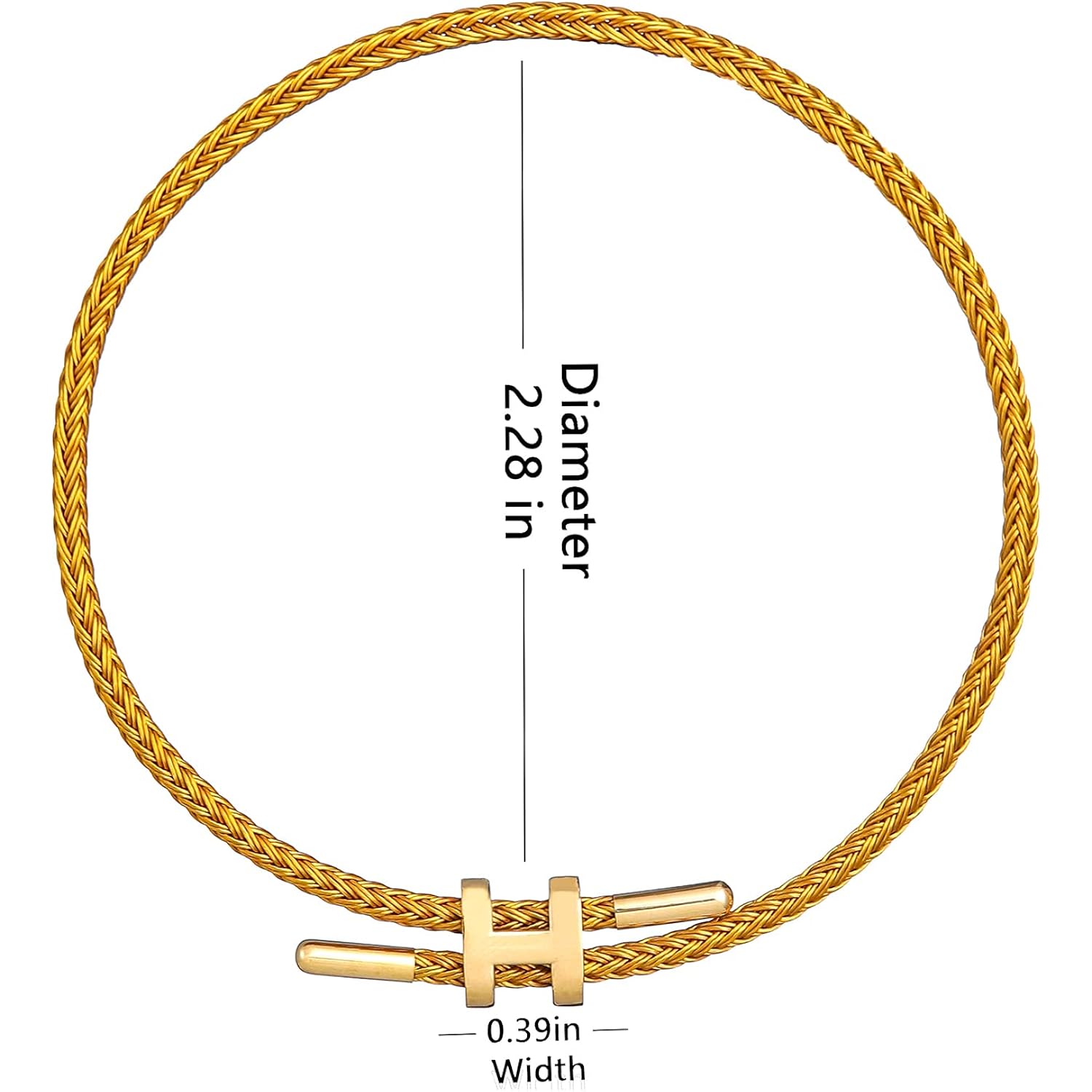 AIMADE Bracelets for Women Adjustable Charm Bracelet, 18k Gold-plated Buckle Design Titanium Steel Wire Rope Women's Gift Jewelry