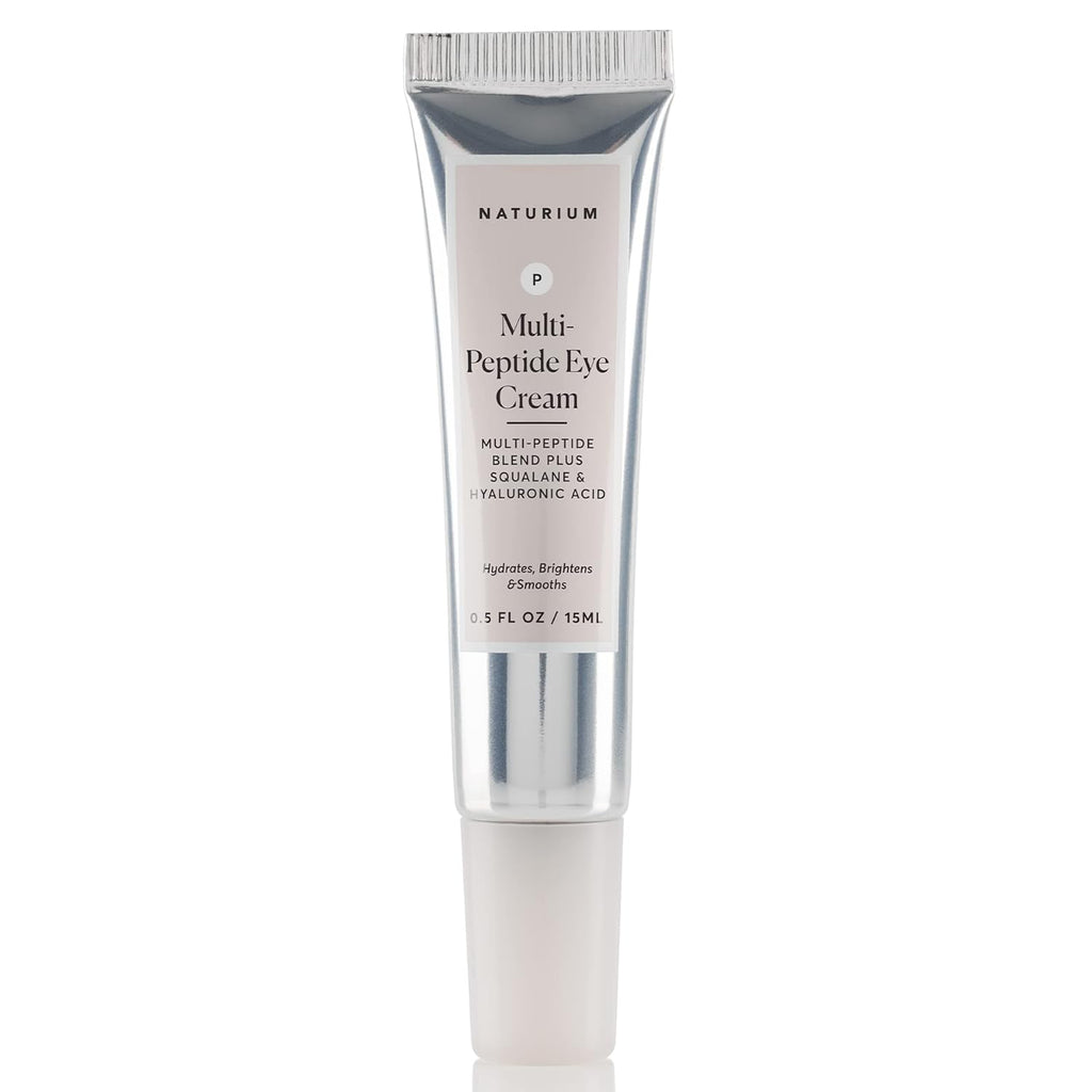 Naturium Multi-Peptide Eye Cream, Smoothing & Anti-Aging Skincare, with Squalene & Hyaluronic Acid, 0.5 oz