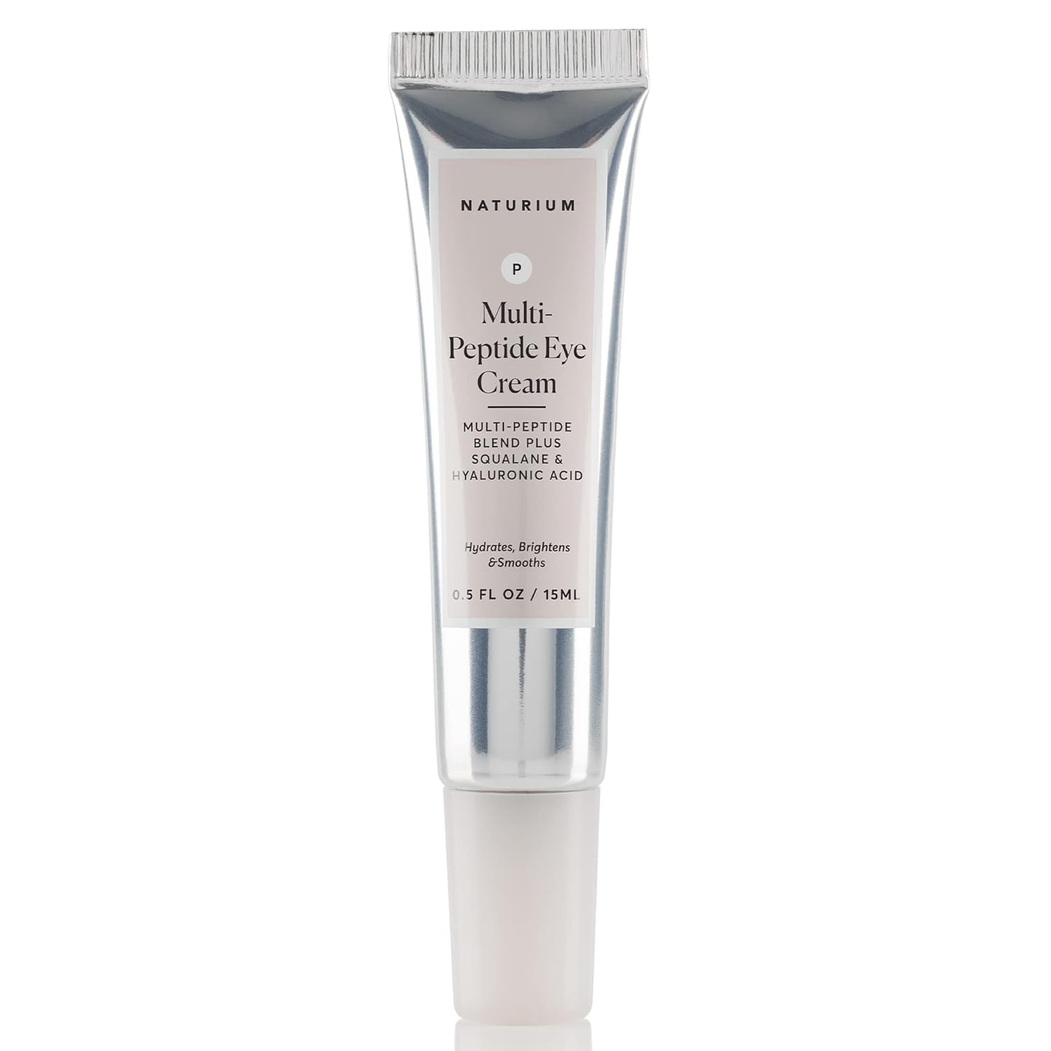 Naturium Multi-Peptide Eye Cream, Smoothing & Anti-Aging Skincare, with Squalene & Hyaluronic Acid, 0.5 oz