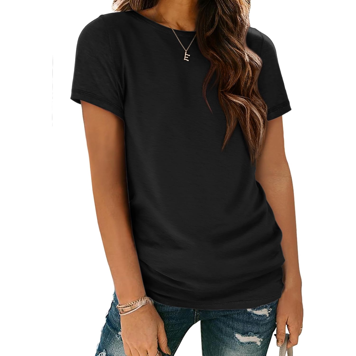 ATHMILE Womens T Shirt Summer Tops Short Sleeve Fashion Basic Casual Oversized Beach Vacation Clothes 2025 Trendy