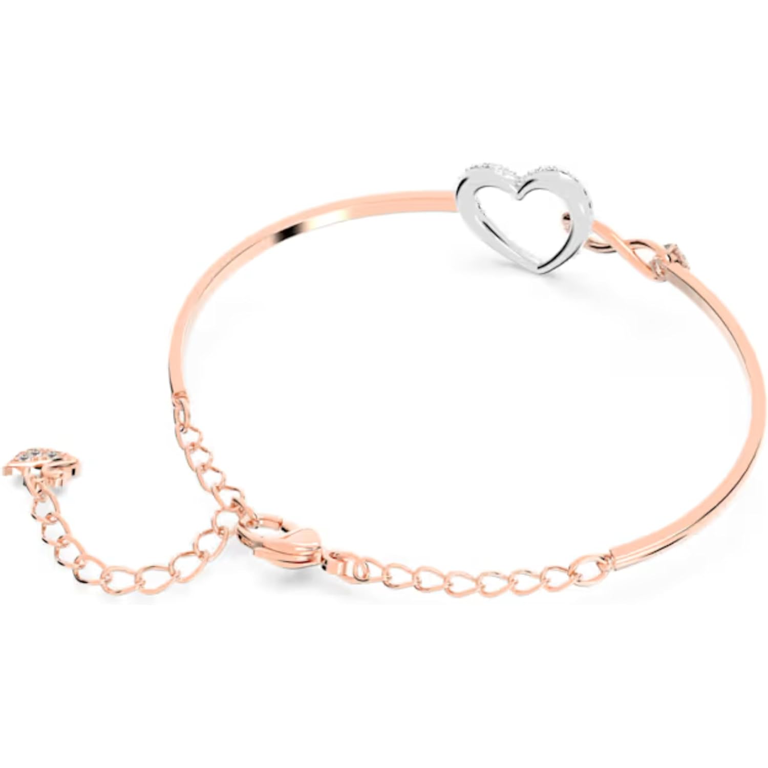 Swarovski Infinity Heart Jewelry Collection, Necklaces and Bracelets, Rose Gold & Rhodium Tone Finish, Clear Crystals