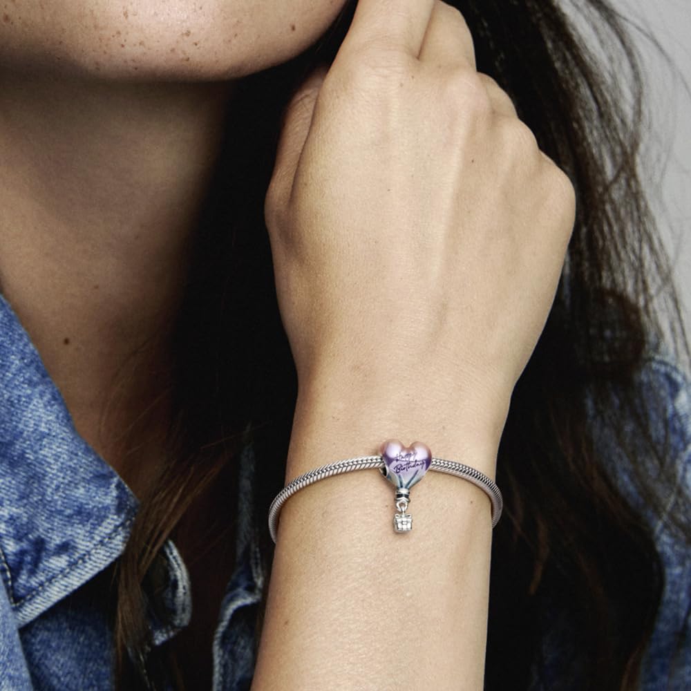 Pandora Happy Birthday Hot Air Balloon Charm Bracelet Charm Moments Bracelets - Stunning Women's Jewelry - Gift for Women - Made with Sterling Silver & Enamel
