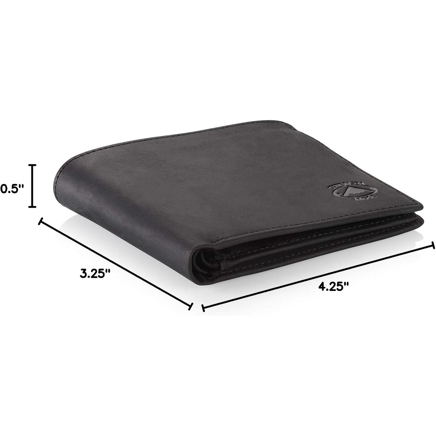 Stealth Mode Leather Bifold Wallet for Men With ID Window and RFID Blocking