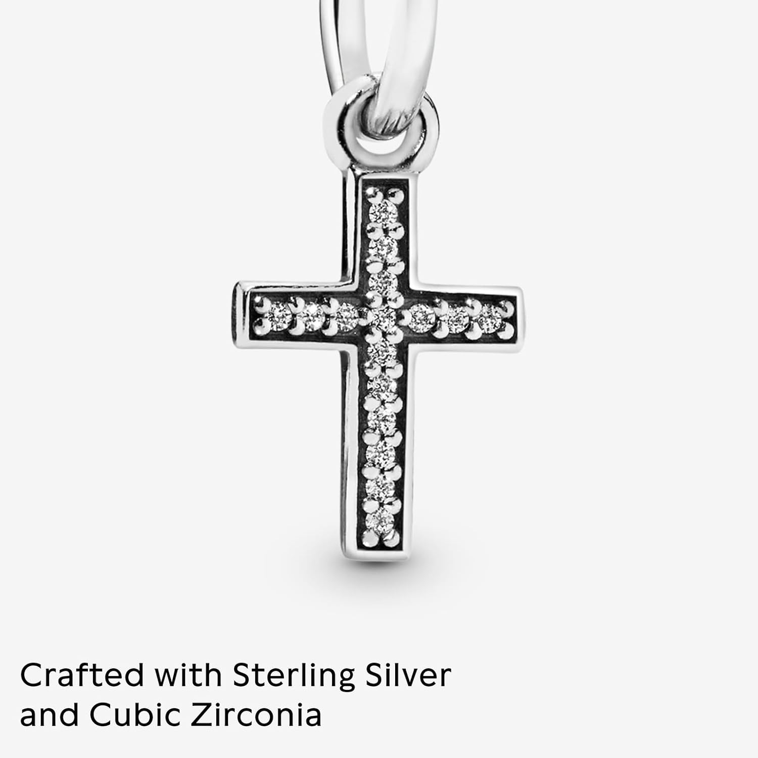PANDORA Sparkling Cross Dangle - Compatible ME/Moments - Sterling Silver Charm with Cubic Zirconia - Gift with Gift Box