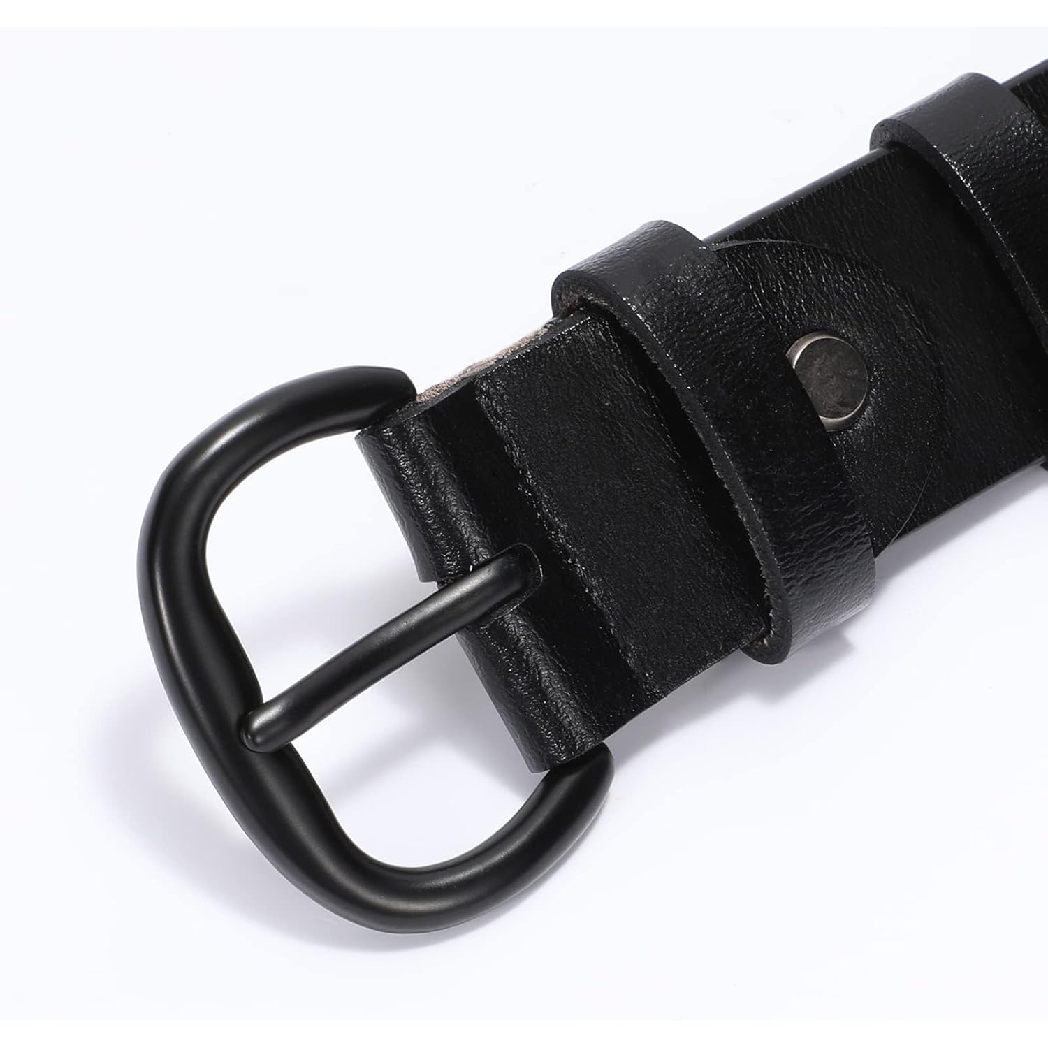 WHIPPY Women Leather Belt for Jeans Pants Dresses Black Ladies Waist Belt with Pin Buckle