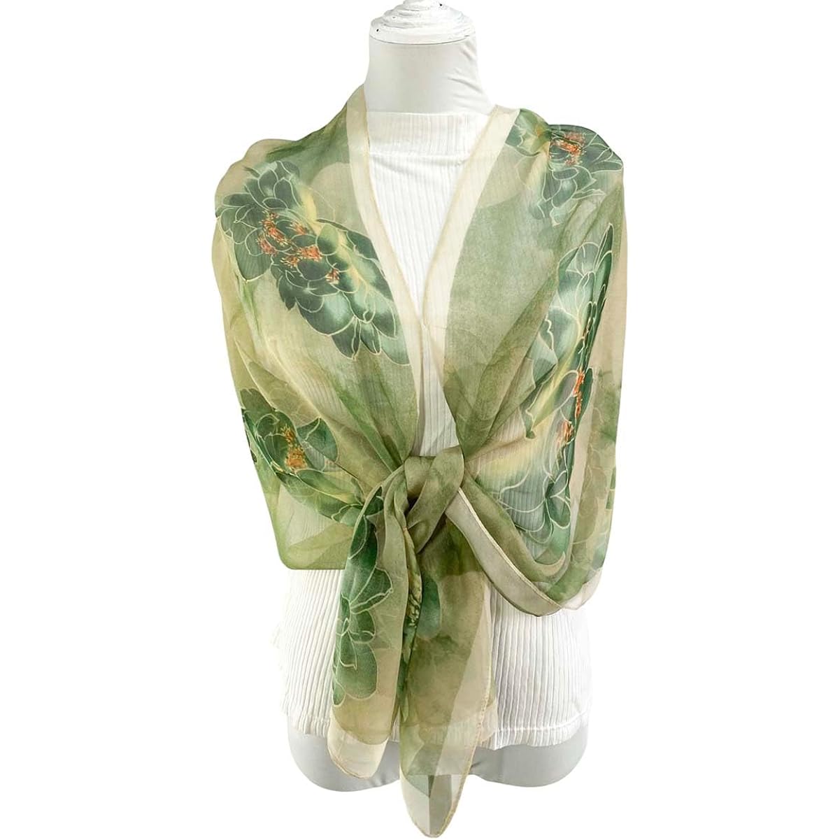 Acotavie Scarfs for Women Lightweight Scarves Fashion Print Floral Pattern Sheer Scarf Shawl Wraps