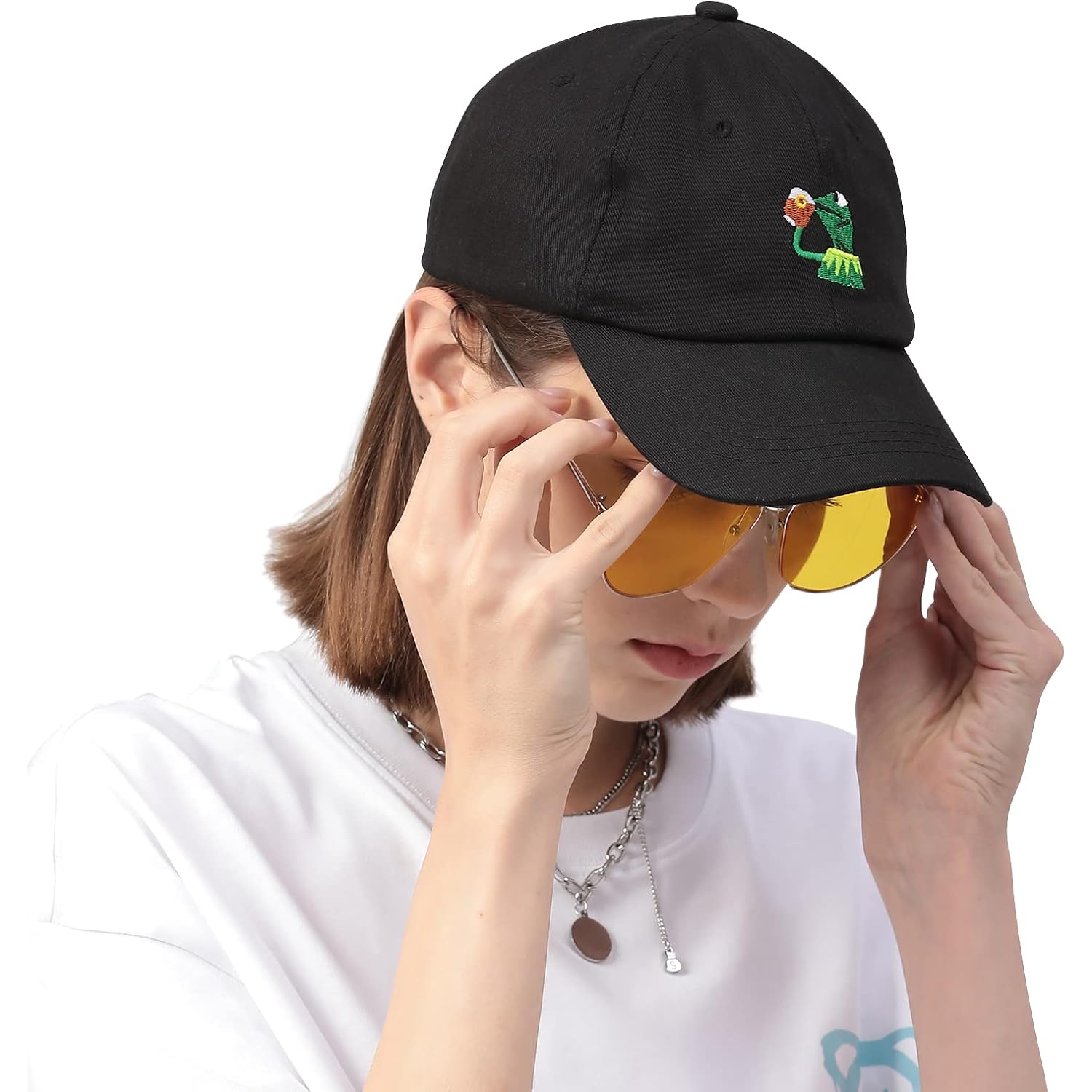 Adjustable Kermit The Frog Embroidered Baseball Cap - Unisex Classic Dad Trucker Hat