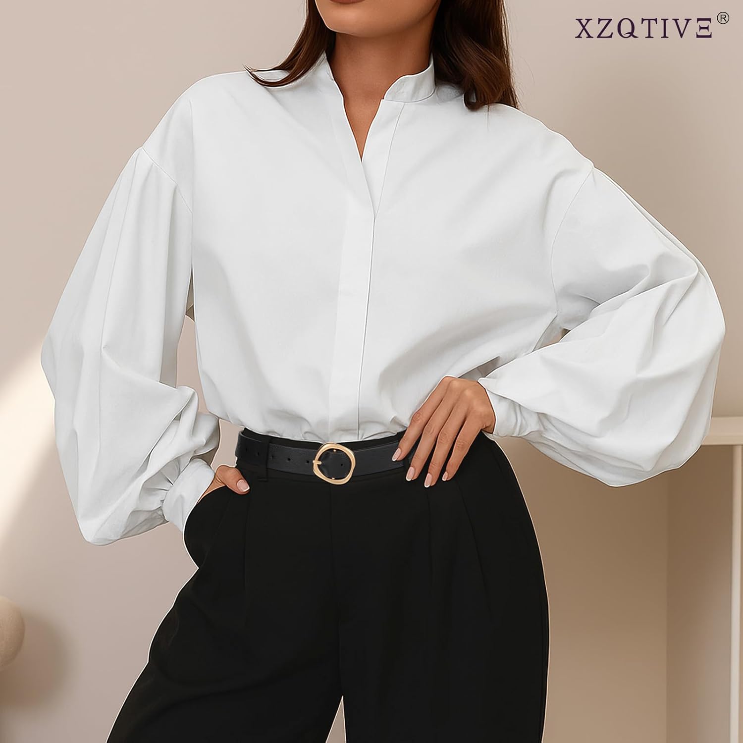 XZQTIVE Women's Faux Leather Belts with Gold Buckle, Fashion Casual Belt for Jeans Pants Dresses
